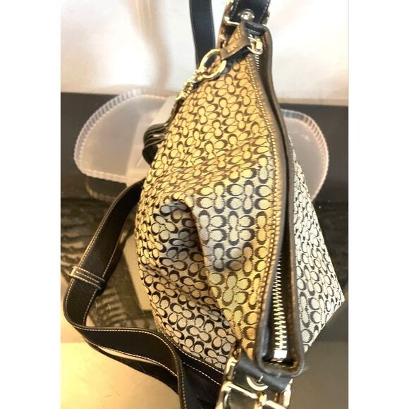 Coach F10417 Vintage Jacquard & Leather Slim Convertible Crossbody/Shoulder Bag - Picture 10 of 11